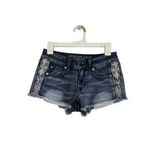 American Eagle Shortie Shorts Size 4 Crochet Festival Vacation Summer